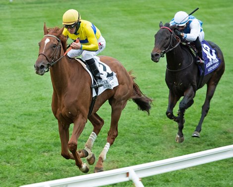 Red Knight with James Graham won the Sycamore (G3) at Keeneland on October 15, 2020.