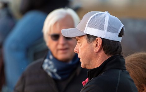 Bret Calhoun on track at the Pimlico Race Course Thursday Oct 1, 2020 in preparation for Saturday’s 145th Preakness Stakes.in Baltimore, MD.  