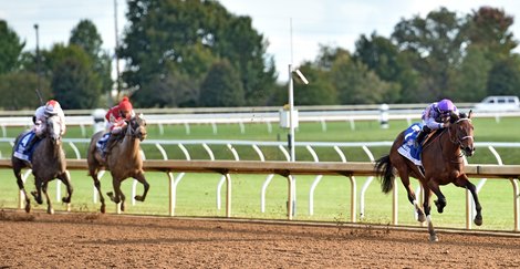 October 2, 2020: Keeneland Fall Meet Opener<br>
Simply Ravishing, Luis Saez up, draws off to win the 69th running of the Gr.1 Darley Alcibiades at Keeneland
