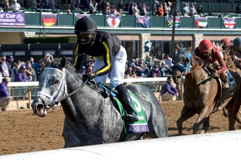 Knicks Go with Joel Rosario wins the Breeders’ Cup Dirt Mile at Keeneland in Lexington, Ky. on Nov. 7, 2020.