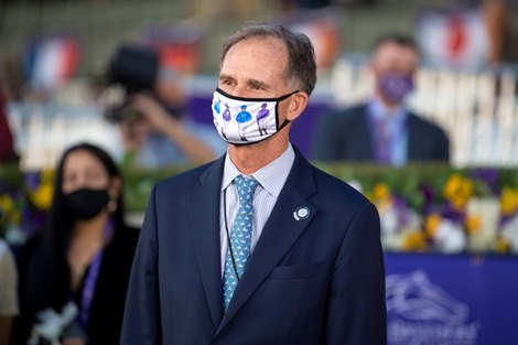 Jimmy Bell with Darley in the winner’s circle after Essential Quality with Luis Saez win the TVG Breeders’ Cup Juvenile at Keeneland in Lexington, Ky. on Nov. 6, 2020.