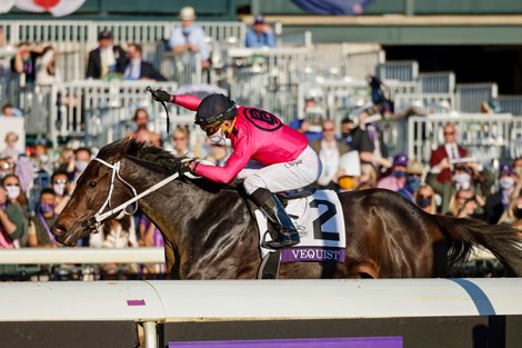 Vequist (KY) with Joel Rosario up trained by Robert Reid, Jr. win the Breeders&#39; Cup Juvenile Fillies, Friday, November 06, 2020, at Keeneland Race Course in Lexington.