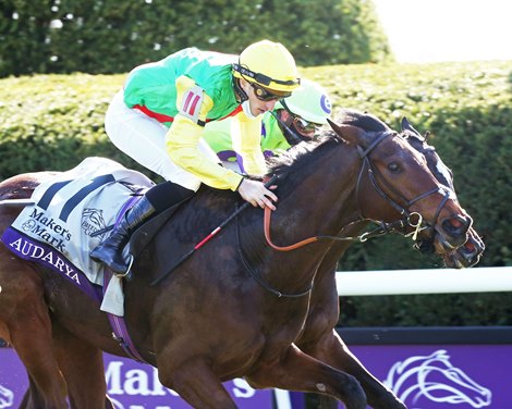 Audarya wins the 2020 Breeders' Cup Filly & Mare Turf