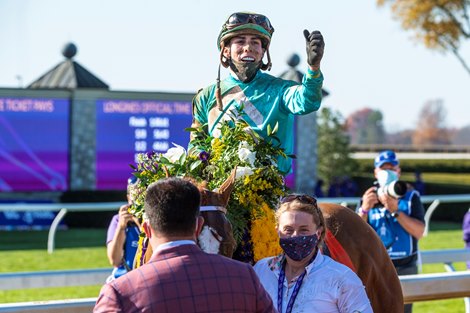 Whitmore ridden by Iran Ortiz Jr. wins the $1M Breeders’ Cup Sprint G1 at Keeneland Race Course Saturday Nov. 7,  2020 in Lexington, KY