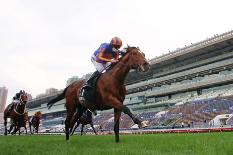 The Aidan O’Brien-trained Mogul with Ryan Moore in the saddle wins the G1 LONGINES Hong Kong Vase (2400m) at Sha Tin Racecourse today