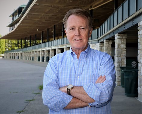 Broadcasting team at Keeneland August 2020 G.D. Hieronymus, Director of Broadcast Services