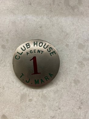 Clubhouse Pin from Chris Mara's father T. J. Mara, or Tim Mara, which he wore when he was the legal bookmaker at NY tracks.