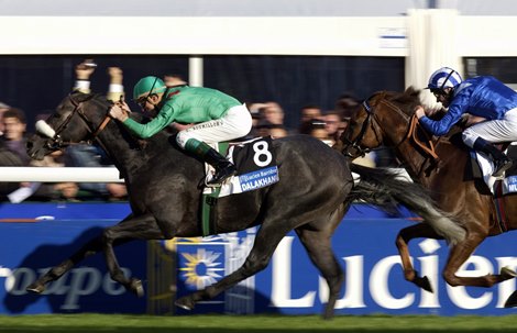 Longchamp Horseracing October 2003<br>
Dalakhani beats Mubtaker to win the  Prix De Arc at Longchamp with Jockey  Christophe Soumillon aboard 