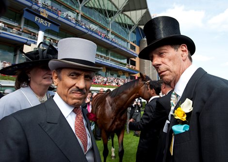 Khalid Abdullah and Sir Henry Cecil after the St James's Palace Stakes<br>
Royal Ascot 14.6.11
