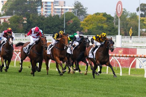 Probabeel wins the 2021 Futurity Stakes at Caulfield Racecourse<br><br />
ridden by Damien Lane and Trained by Jamie Richards