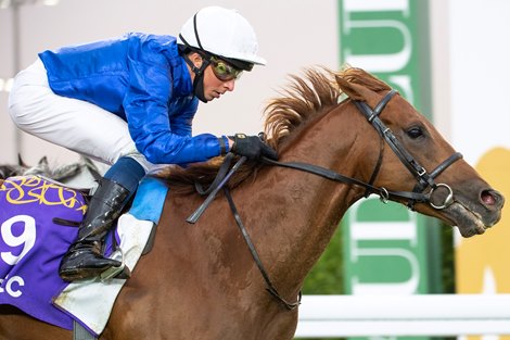 Space Blues wins the 2021 STC 1351 Turf Sprint at King Abdulaziz Racetrack