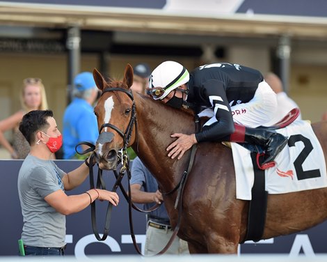 Got Stormy wins the 2021 Honey Fox Stakes at Gulfstream Park