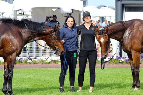 Portland Sky and Celebrity Queen finish in a deadheat in the Oakleigh Plate at Caulfield