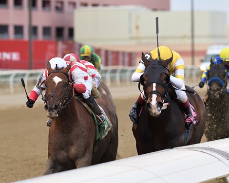 Weyburn wins the 2021 Gotham Stakes at Aqueduct