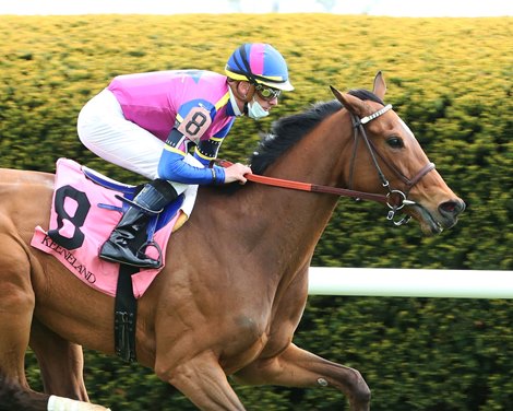 War Like Goddess wins the 2021 Bewitch Stakes at Keeneland