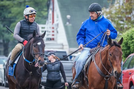 Steve Asmussen (right) April 25 at Churchill Downs