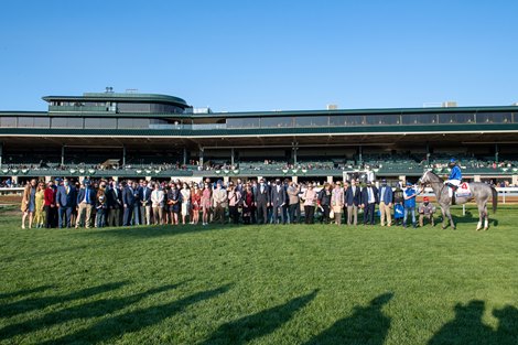 Essential Quality with Luis Saez up wins the Blue Grass Stakes (G2) at Keeneland on April 3, 2021.