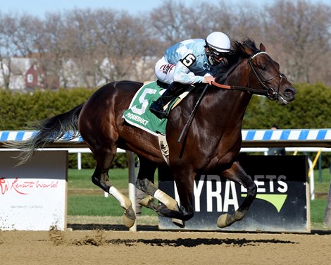 Modernist wins the 2021 Excelsior Stakes at Aqueduct                           