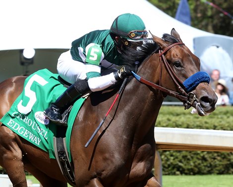 Edgeway wins the Carousel Stakes Saturday, April 10, 2021 at Oaklawn Park