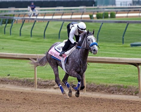 Crazy Beautiful on the track at Churchill Downs on April 24, 2021