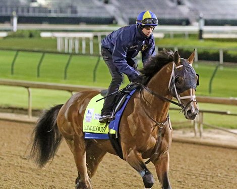 Mandaloun and Florent Geroux on the track at Churchill Downs on April 24, 2021