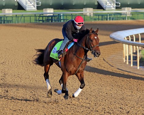 Helium on the track at Churchill Downs on April 26, 2021