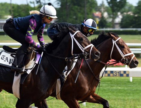 Overtook inside of Bourbonic - Belmont Park - May 28, 2021