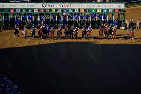 Medina Spirit with promoted John R. Velazquez, (8) win the 147th Kentucky Derby on Saturday, May 1, 2021 in Louisville, Ky.