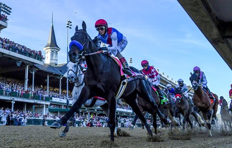 Medina Spirit with jockey John Velazquez aboard wins the 147th running of The Kentucky Derby at Churchill Downs Race Track Saturday May 1, 2021 in Louisville, Kentucky