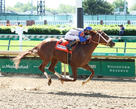 RAM<br><br />
Churchill Downs  Louisville, KY<br><br />
May 1, 2021    <br><br />
Race #01<br><br />
Purse $118,000<br><br />
One Mile  1:35.32<br><br />
Christina Baker &amp; William L. Mack, Owners<br><br />
D. Wayne Lukas, Trainer<br><br />
Irad Ortiz, Jr., Jockey<br><br />
Cool Bobby (2nd)<br><br />
Money For Mischief (3rd)<br><br />
$20.80 $7.80 $5.20<br><br />
Order of Finish - 7, 4, 3, 1A