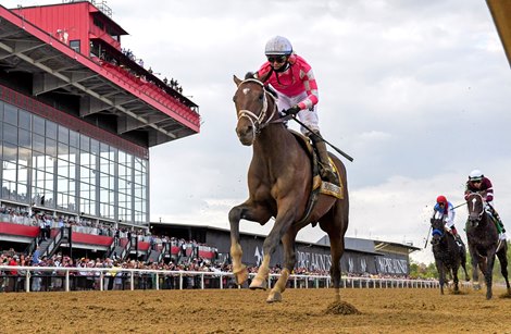 Rombauer with jockey Flavien Prat wins the 146th running of the Preakness Stakes at Pimlico Race Course Saturday  May 15, 2021 in Baltimore, MD.