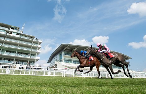 Wirko (William Buick,farside) beats Technique  in the Blue Riband Trial<br>
Epsom 20.4.21 Pic: Edward Whitaker/Racing Post