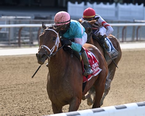 Vault wins the 2021 Ruffian Stakes