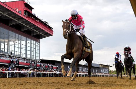 Rombauer with jockey Flavien Prat wins the 146th running of the Preakness Stakes at Pimlico Race Course Saturday  May 15, 2021 in Baltimore, MD.