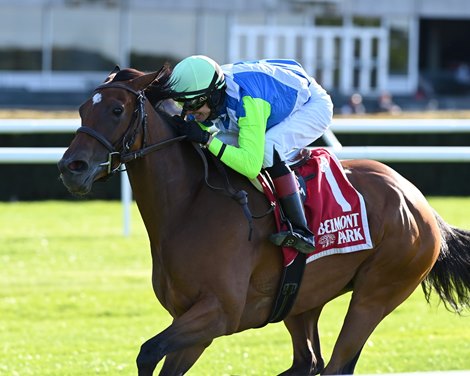 Magic Attitude wins the 2021 Sheepshead Bay Stakes at Belmont Park