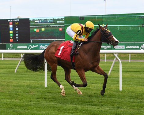 Twilight Gleaming wins a maiden special weight Sunday, May 9, 2021 at Belmont Park