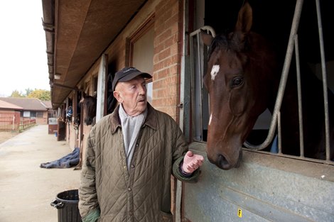 Barney Curley pictured with Sereth at his home,Cleveland House Stables