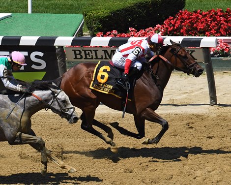 Search Results wins the 2021 Acorn Stakes at Belmont Park