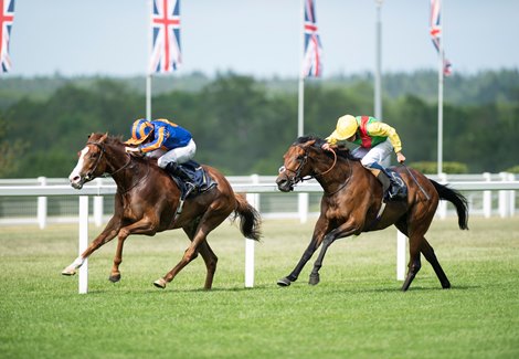Love (Ryan Moore,left) beats Audarya to win the Prince Of Wales&#39;s Stakes<br><br />
Ascot 16.6.21