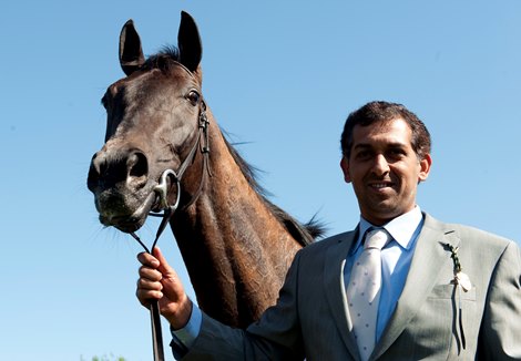 Blue Bunting  and Mahmood Al Zarooni after the 1000 Guineas<br><br />
Newmarket Guineas Meeting 1.5.11 Pic:Edward Whitaker