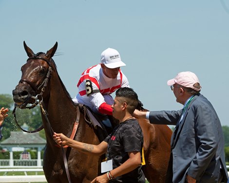 Search Results with jockey Javier Castellano aboard wins the 91st running of The Acorn on Belmont Stakes Day at Belmont Park Saturday June 5, 2021 in Elmont, N.Y. 