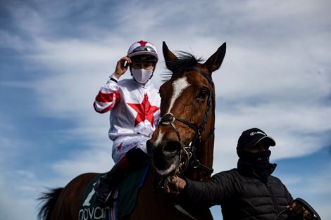 Baron Samedi and Dylan Browne McMonagle winning the Group 3 Vintage Crop Stakes.<br><br />
Navan Racecourse.<br><br />
25.04.2021