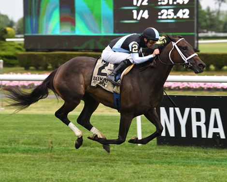 Con Lima wins the 2021 Wonder Again Stakes at Belmont Park