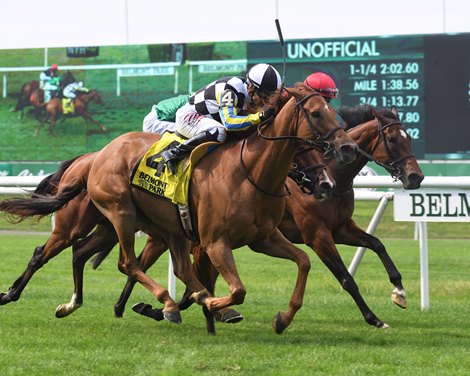 Call Me Love wins the River Memories Stakes Sunday, July 11, 2021 at Belmont Park
