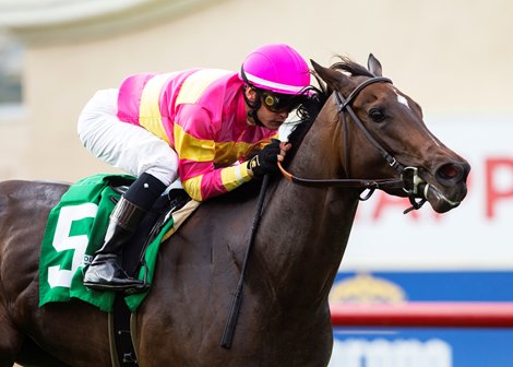 #5 SUPERSTITION (Flavien Prat)<br><br />
Owner: Perry R. Bass II or Ramona S. Bass<br><br />
Trainer: Richard Mandella<br><br />
Sunday, July 25, 2021<br><br />
Del Mar Thoroughbred Club<br><br />
Del Mar CA.<br><br />
&#169; BENOIT PHOTO