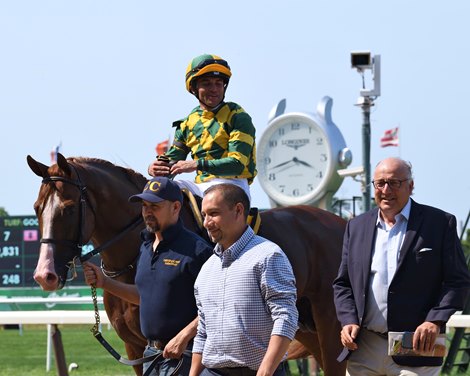 Gufo wins the Grand Couturier Stakes Monday, July 5, 2021 at Belmont Park