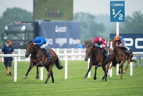 Adayar (William Buick) win the King George from Mishriff and Love<br><br />
Ascot 24.7.21