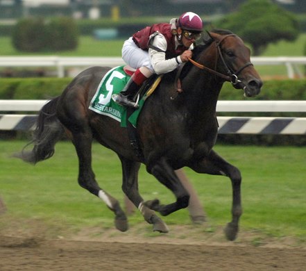  Jockey Javier Castellano rode  Bernardini to one of the largest margins of victory in the 137 years of the Travers Stakes at the Saratoga Race Course in Saratoga Springs, New York August 26, 2006.  The winning time was 2:01:36.