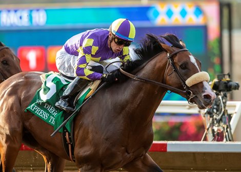 Express Train and jockey Juan Hernandez win the Grade II, $250,000 San Diego Handicap, Saturday, July 17, 2021 at Del Mar Thoroughbred Club, Del Mar CA.<br>
© BENOIT PHOTO