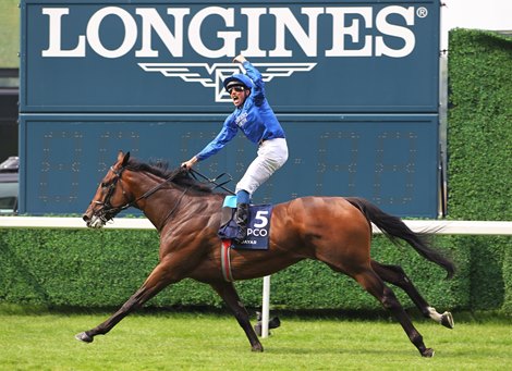 Adayar and William Buick win the King George VI And Queen Elizabeth Stakes at Ascot from Mishriff. 24/7/2021